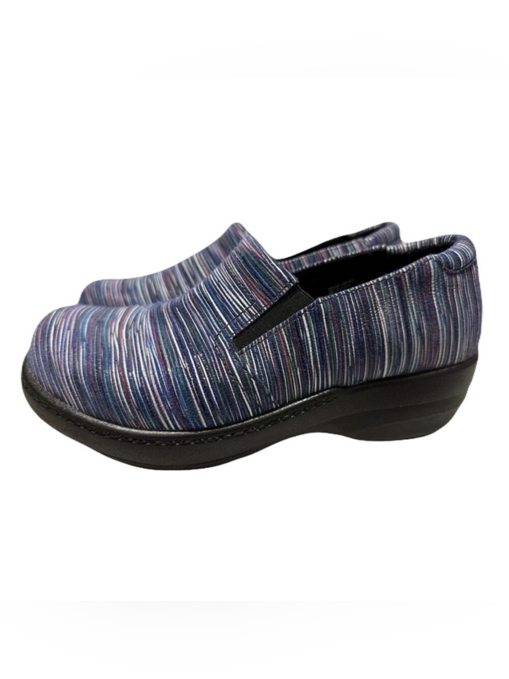 Abeo Womens Size 7.5 Bessie Blue Multi Leather Orthotic Friendly Comfort Clog - Picture 2 of 8